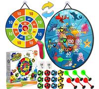 MZJAUVF Jeu de Fléchettes pour Enfants, 66 cm Jeux de Fléchettess Double Face Pliable, Sûr Enfants de Fléchettess avec 12 Balles, pour Enfantss Intérieur Extérieur à Jeuxs de Fléchettes Jouets