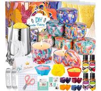 MZJAUVF Kit de Fabrication de Bougies, DIY Kits Bougies, Kit Fabrication Bougies Cire de Soja 480g, 4Huiles Parfumées, 8Boîtes de Pots et Autres, Coffret Cadeau kits Bougie pour Cadeaux de Vacances