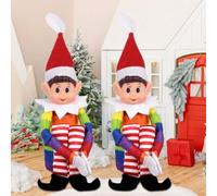MZJAUVF Lutin Farceur de Noel, 43cm Elfe de Noel Farceur, Pliable Les Lutins Farceurs,Lutin de Noel Farceur, Corps Mou et Visage en Vinyle, Colorés Lutins Farceurs de Noel, Décoration de Noël