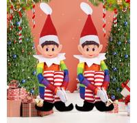 MZJAUVF Lutin Farceur de Noel, 43cm Les Lutins Farceurs, Pliable Elfe de Noel Farceur, Corps Mou et Visage en Vinyle, Lutin de Noel Farceur, Colorés Lutins Farceurs de Noel, Décoration de Noël