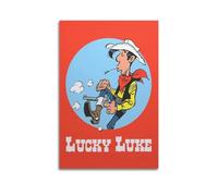 MZKSUERS Poster décoratif sur toile Lucky Luke - Décoration murale moderne pour chambre à coucher - 20 x 30 cm
