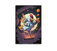 MZKSUERS Poster mural décoratif sur toile avec motif mythe du poulet (30 x 45 cm)