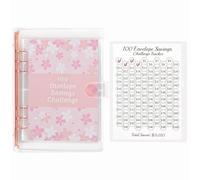 MZLUWM Lot de 100 enveloppes pour défi d'économie d'argent, classeur de défi 100 enveloppes, classeur budgétaire avec poches pré-numérotées - Livre de défis d'économies pour économiser 5 050 $