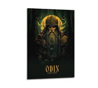MZMCXNFW Poster de Dieux Nordiques Odin - Impression sur toile - Décoration murale moderne pour chambre à coucher - 60 x 90 cm