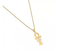 MZMZFFL Collier Bijoux Couleur Or égyptien Ankh Croix Ancien Symbole de la Vie Egypte Oeil Pendentif Collier pour Femmes Hommes chaîne Bijoux Cadeau de Noël