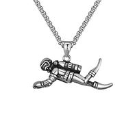 MZMZFFL Collier Bijoux Pendentif Collier Long pour Hommes de Plongeur Hip hop personnalité Tendance européenne et américaine Cadeau Saint Valentin