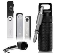 MZONGZI Étui de transport en alliage d'aluminium compatible avec Ledger Nano X/S Plus, imperméable et résistant aux chocs, stockage USB, étui sécurisé pour portefeuille froid de crypto-monnaie (noir)