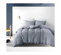 MZP Linge de lit 3TEIL Microfibre Sissituker Couverture de Duvet Couverture de Couette Couvercle de Plafond et taies d'oreiller Super Doux Couvertures de Couette Set(Grey,Queen-229x229-51x66cm)
