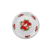 MZPOZB 30cm Enamelled Tea Tray Vintage-Style Thickened Enamel Dish Underglaze-Decorated Heat-Resistant Water(30cm-B)