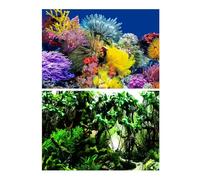 MZPOZB Fond D'Aquarium Décoration d'aquarium, Peinture de Fond, Paysage, océan, Plantes Marines, Toile(Color3,50x80cm)