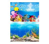 MZPOZB Fond D'Aquarium Décoration d'aquarium, Peinture de Fond, Paysage, océan, Plantes Marines, Toile(Color1,30x50cm)