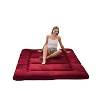 MZPOZB Futon 1 Place Matelas de Sol futon 54" x 80", Matelas Tatami épais, Couchage Pliable et Enroulable for dortoir garçons Filles(Burgundy)