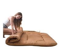 MZPOZB Futon 1 Place Matelas de Sol futon 54" x 80", Matelas Tatami épais, Couchage Pliable et Enroulable for dortoir garçons Filles(Light Brown)