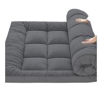 MZPOZB Futon 1 Place Surmatelas Extra épais de Luxe - matelassé Respirant et Doux, Poche Profonde 53 cm(Grey,Twin-39x75inch)