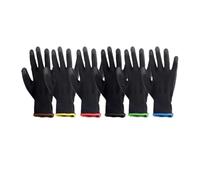 MZPOZB Gants En Nylon Gants en Nylon enduit PU, 6/12 paires, Protection épaisse for le travail, réparation des mains, fournitures de jardinage, mécanique usine(12Pairs,L)