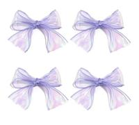 MZPOZB Lot de 10 nœuds en Organza réfléchissants irisés à Bords ondulés, 11 cm, for décoration de Mariage, Maison, DIY(Purple)