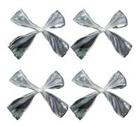 MZPOZB Lot de 10 nœuds en Organza réfléchissants irisés à Bords ondulés, 11 cm, for décoration de Mariage, Maison, DIY(White)