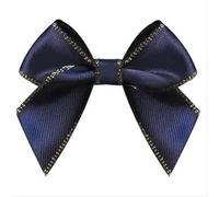 MZPOZB Lot de 50 nœuds en Ruban Satin, Accessoires décoration DIY, imprimés à Pois, Fleurs, 45 mm, Bord doré et argenté, 1,6 cm(Color-15)