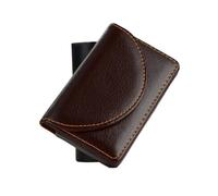 MZPOZB Porte-Cartes De Visite Portefeuille de Luxe en PU for Cartes crédit, Porte-Cartes d'identité, étui Banque for Hommes et Femmes, Mode Marron Noir, Petit Porte-Monnaie(Coffee)