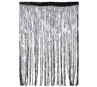 MZPOZB Rideau De Fil à Cordes, Panneau De Fenêtre à Pampilles Uni, Séparateur De Porte De Pièce, Écran à Cordes 100x200cm (Black)
