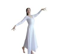 MZPOZB Robe De Danse De Salon Robe de Danse Moderne de Valse de Salon, Robe de compétition de Danse de Ballet, vêtements de Danse Rouges Standard, Longue(White,S)