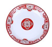 MZPOZB Thickened 26-40cm Vintage Enamel Tea Tray, Serving Dish(32cm-E)