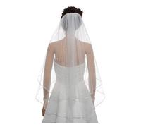 MZPOZB Voile De Mariage Voile de mariée en Cristal de Strass froncé au Centre du Bord Bandeau De Mariée(Ivory)