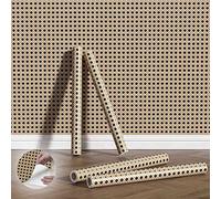 MZQMK Papier peint autocollant amovible à décoller et à coller, papier peint en rotin, 45 × 300 cm, imperméable, pour décoration murale, rénovation de vieux meubles, Café