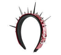 MZRAN 1. Serre-tête punk rock clouté PU réglable antidérapant pour concerts unisexe vie nocturne Halloween accessoires de costume punk accessoire pour cheveux