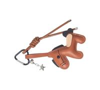 MZRAN Adorable porte-clés en cuir PU avec motif cheval de dessin animé, élégant, doux et pratique, accessoire de sac portable pour femme, Couleur café.