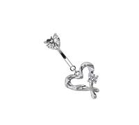 MZRAN Anneaux de nombril en forme de cœur faciles à assortir pour améliorer votre propre charme en acier inoxydable pour les amateurs de mode moderne bijoux de nombril en acier inoxydable, taille