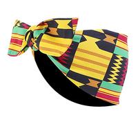 MZRAN Bandeaux à cheveux à motif africain croisé torsadé imprimé pour bandeau large turban tendance