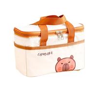 MZRAN Boîte à déjeuner en tissu Oxford avec imprimé Capybaras pour enfants et adultes - Doublure en feuilles d'aluminium - Sac isotherme pour le bureau