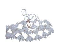 MZRAN Chaîne de corps élégante avec perles - Accessoire de corps en forme de cœur - Chaîne de poitrine pour soirée