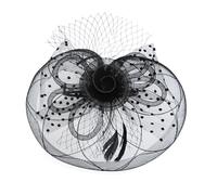 MZRAN Chapeau bibi à plumes avec pince à cheveux antidérapante pour femme, événement spécial, enterrement de vie de jeune fille, accessoire bibi, Noir , Taille unique