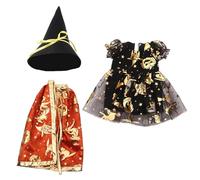 MZRAN Chapeau de sorcière créatif d'Halloween pour poupées de 45,7 cm pour filles - Vêtements de cosplay - Accessoires de poupée pour fille