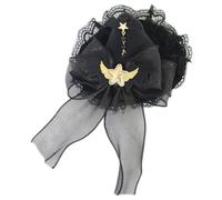 MZRAN Chapeau de sorcière en dentelle pour Halloween - Pince à cheveux - Grand nœud antidérapant - Outil de coiffure