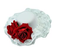 MZRAN Chapeau haut-de-forme à fleurs roses - Élégant chapeau bibi décoratif pour femmes et filles - Accessoire bibi pour fête costumée
