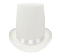 MZRAN Chapeau haut de forme melon noir pour magicien, jazz, spectacles, carnaval, boîte de nuit, blanc, 2-3