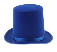 MZRAN Chapeau haut de forme melon noir pour magicien, jazz, spectacles, carnaval, boîte de nuit, bleu, 2-3