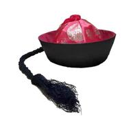 MZRAN Chapeau impérial chinois pour déguisement et photographie - Pour jeux de rôle et théâtre, Rouge, 2-3