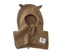 MZRAN Chapeau multifonction pour enfant avec couverture du visage modifiable Plan de tissage isolé pour garçons et femmes de 1 à 5 ans Accessoires d'hiver Chapeau écharpe, kaki, Taille unique