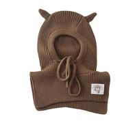 MZRAN Chapeau multifonction pour enfant avec couverture du visage modifiable Plan de tissage isolé pour garçons et femmes de 1 à 5 ans Accessoires d'hiver Chapeau écharpe, Couleur caramel., Taille