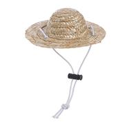 MZRAN Chapeau pour chien avec sangle réglable - Paille - S/L - Accessoires de costume pour chiot, chaton - Panier à jouets pour petits chiens
