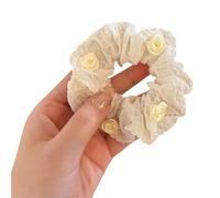 MZRAN Chouchous à fleurs pour queue de cheval pour femme - Chouchous roses - Bande élastique pour cheveux