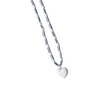 MZRAN Collier à perles avec pendentif en forme de cœur - Texture résine - Convient pour toutes les occasions