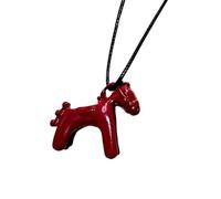 MZRAN Collier avec pendentif fait à la main avec breloque cheval colorée en cuivre - Chaîne réglable confortable sur le thème des animaux ludiques, taille unique, Comme décrit, Comme décrit.