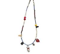 MZRAN Collier de perles, collier tendance élégant avec perles collier ras du cou réglable avec des motifs élégants de chiens et de chats pour les amateurs de charme