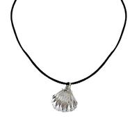 MZRAN Collier ras du cou réglable avec pendentif en forme de coquillage Noir, taille unique, Comme décrit