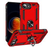 MZRAN Coque robuste avec design bouclier résistant aux chocs et béquille pour téléphone 16E Coque combinée TPU et PC Rouge